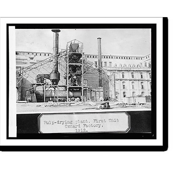 Historic Print, Pulp drying plant, first unit Oxnard, [California], factory, 18" x 24"