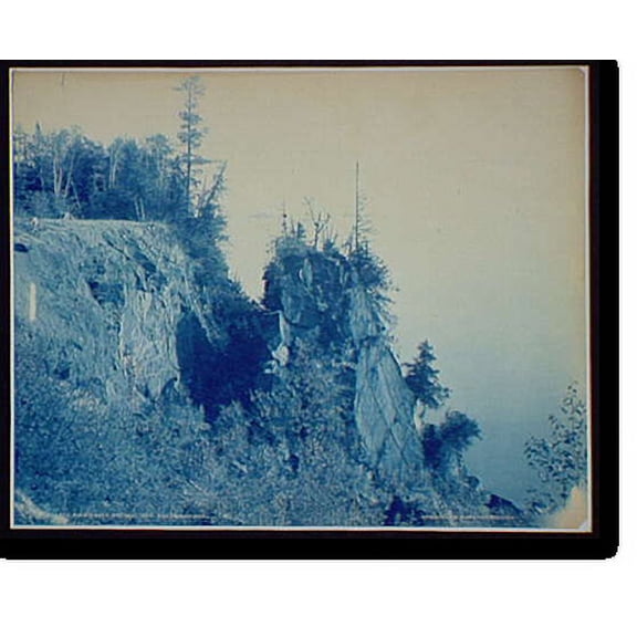 Historic Print, Pulpit Rock, Presque Isle. Near Marqueet [sic], Mich., 18" x 24"