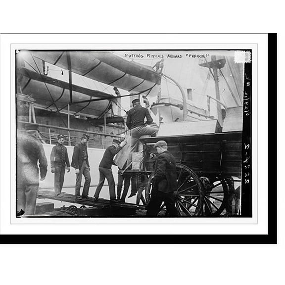 Historic Print, Putting rifles aboard PRAIRIE, 18" x 24"
