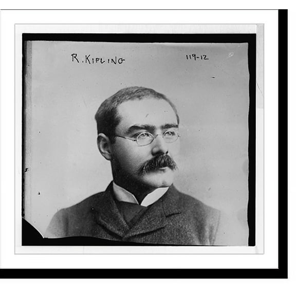 Historic Print, R. Kipling, portrait bust, 16" x 20"
