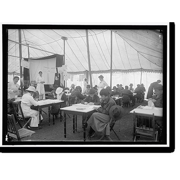 Historic Print, RED CROSS, AMERICAN. WOMEN'S NATIONAL SERVICE SCHOOL; RED CROSS INSTRUCTIONS IN CARE OF SICK. BANDAGING, 16" x 20"