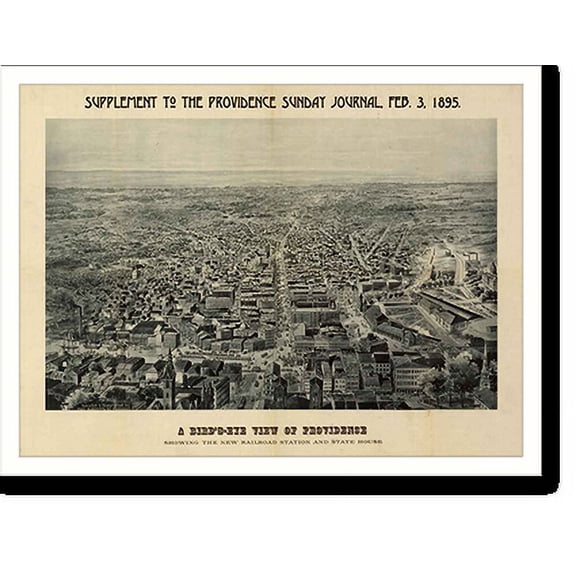 Historic Print, RI Providence 1895 MAP, 16" x 20"