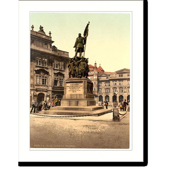 Historic Print, Radetzky Memorial Prague Bohemia Austro-Hungary, 16" x 20"
