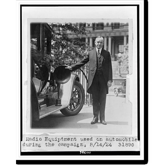 Historic Print, Radio equipment used on automobiles during the campaign, 18" x 24"