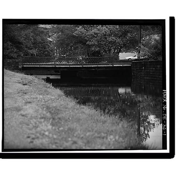 Historic Print, Railroad Avenue Bridge, Spanning Mispillion River on Church Street, Milford, Sussex County, DE, 18" x 24"