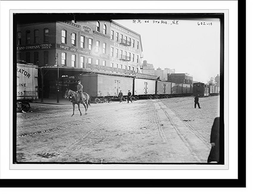 Historic Print, Railroad tracks on 11th Ave., New York City, 16" x 20