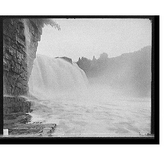 Historic Print, Rainbow Falls near Ausable Chasm, N.Y., 18" x 24"