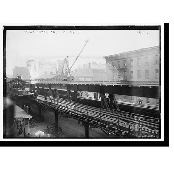 Historic Print, Raised express track 9th Ave. "L", 16" x 20"