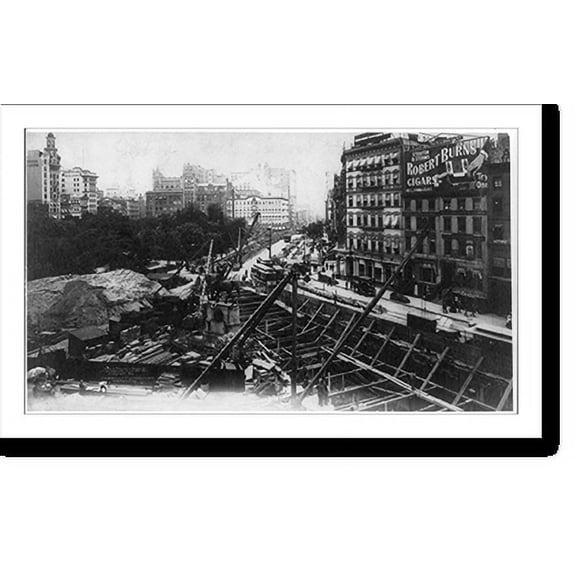 Historic Print, Rapid transit construction work at Union Square, New York City, June 8, 1901, 18" x 24"