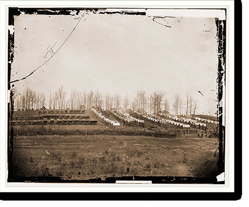 Historic Print, Rappahonnock Station Virginia. General view of 50th New