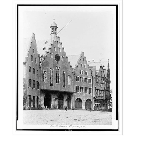 Historic Print, Rathhaus. Frankfort, 16" x 20"