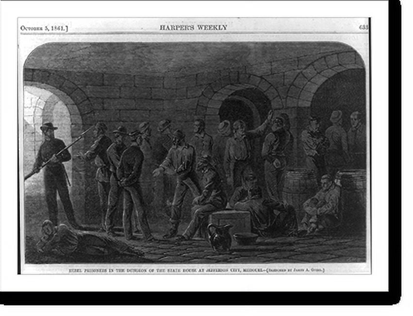 Historic Print, Rebel prisoners in the dungeon of the State House at