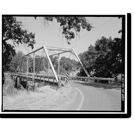 Historic Print, Red Bank Creek Bridge, Spanning Red Bank Creek at Rawson Road, Red Bluff vicinity, Tehama County, CA - 5, 18" x 24"