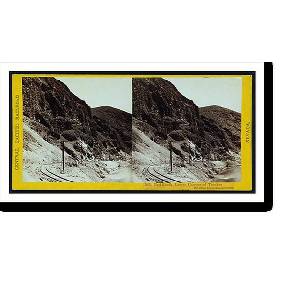 Historic Print, Red Bluffs lower canyon of Truckee. 178 miles from Sacramento, 18" x 24"