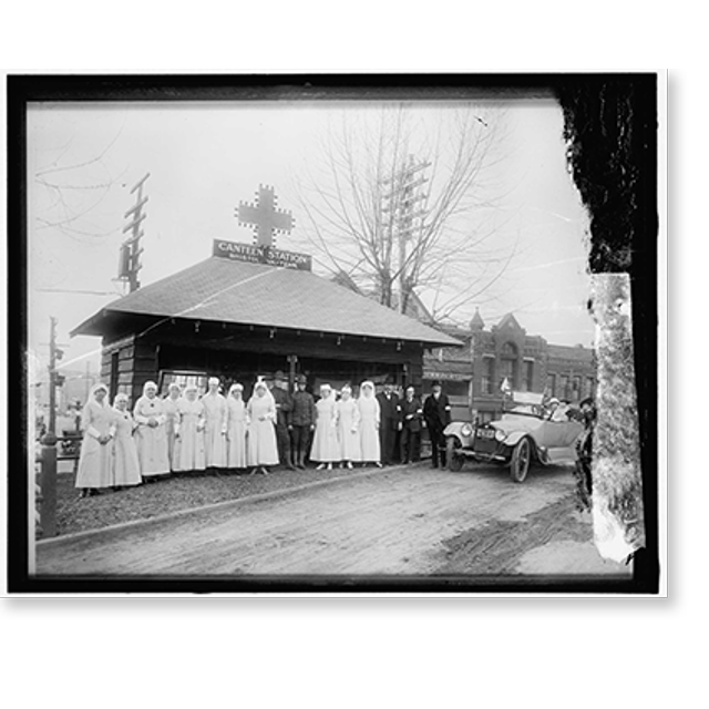 Historic Print, Red Cross Canteen Station, Bristol, Va.Tenn., 16" x