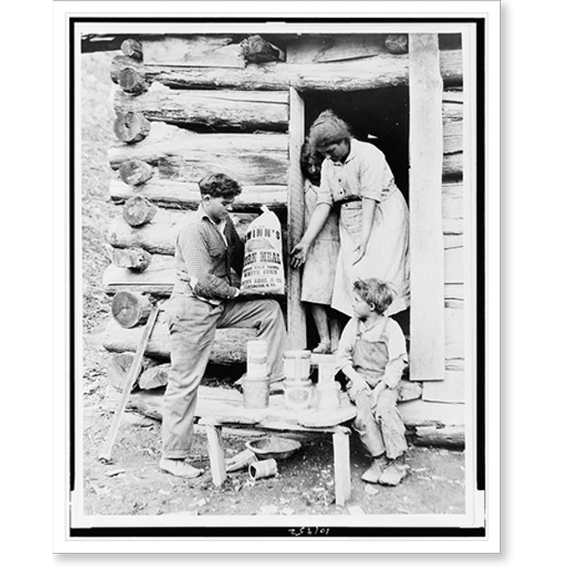 Historic Print, Red Cross rations kept this widow and her family during