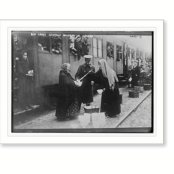 Historic Print, Red Cross workers in Ancona, 16" x 20"