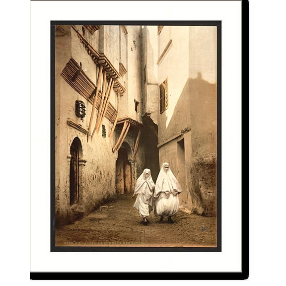 Historic Print, Red Sea street Algiers Algeria, 16" x 20"