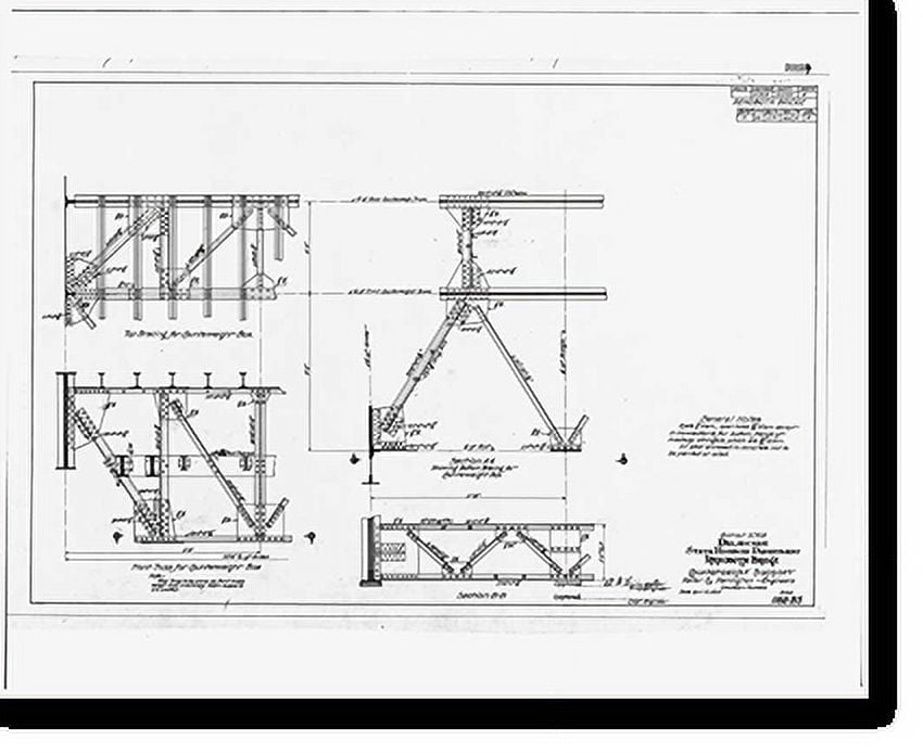 Historic Print, Rehoboth Avenue Bridge, State Route 1A (Rehoboth Avenue) over Lewes & Reho
