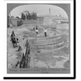 Historic Print, Remains of long walls of Piraeus, Athens, Greece, 16" x