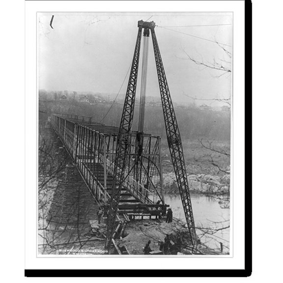 Historic Print, Remarkable engineering feat required to repair bridge, 18" x 24"