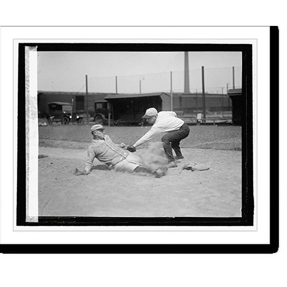Historic Print, Rep. T.S. McMillan (sliding) Rep. F.M. Vinson, 3rd base, 4/24/26, 18" x 24"