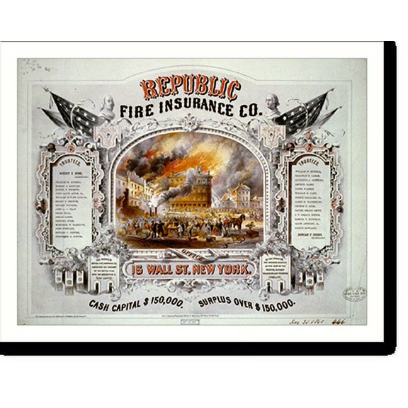 Historic Print, Republic fire insurance co. - 2, 16" x 20"