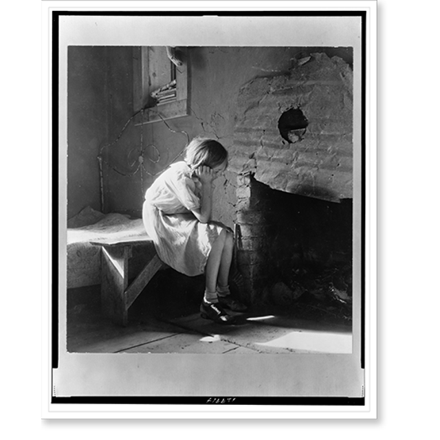 Historic Print, Resettled farm child from Taos Junction to Bosque Farms