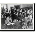 Historic Print, Residents of Japanese descent registering for
