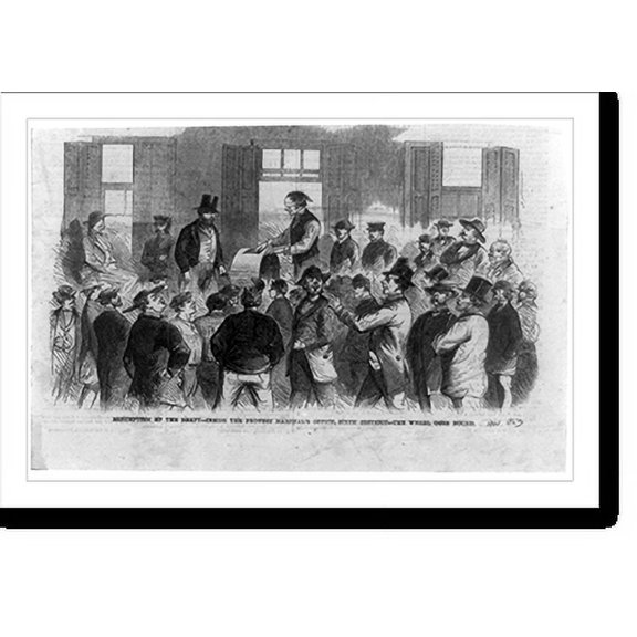 Historic Print, Resumption of the draft - inside the Provost Marshal's office, Sixth District - the wheel goes round, 18" x 24"