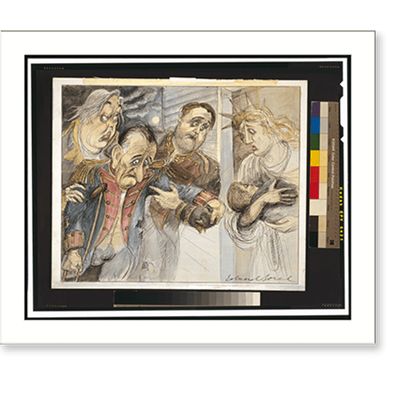 Historic Print, [Return from the War on Poverty (Moynihan, Johnson, and Shriver)] - 2, 18" x 24"