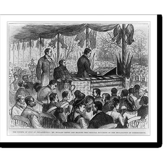 Historic Print, [Richard Henry Lee reading the original document of the Declaration of Independence, on the Fourth of July 1876, at Philadelphia], 16" x 20"