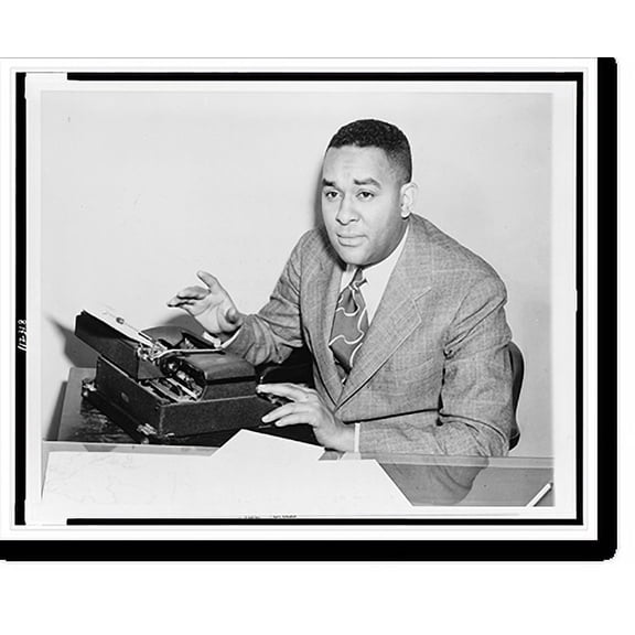 Historic Print, [Richard Wright, half-length portrait, seated at typewriter, facing left], 18" x 24"