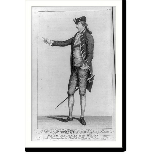 Historic Print, Richd. Lord Viscount Howe rear admiral of the White and commander in chief of