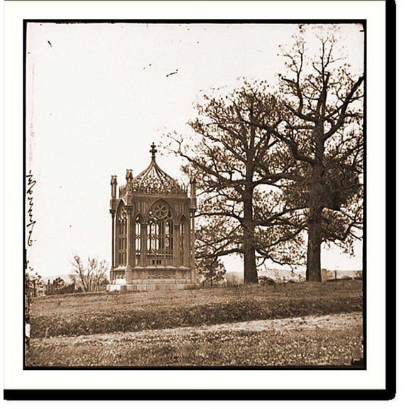 Historic Print, Richmond Va. Tomb of President James Monroe in Hollywood Cemetery, 16" x 20"