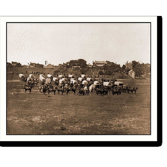 Historic Print, Richmond Va. Wagon train of Military Telegraph Corps, 18" x 24"