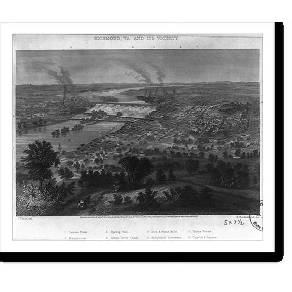 Historic Print, Richmond, Va. and its Vicinity, 18" x 24"