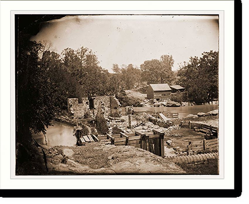 Historic Print, Richmond Virginia (vicinity). Mill on James river and