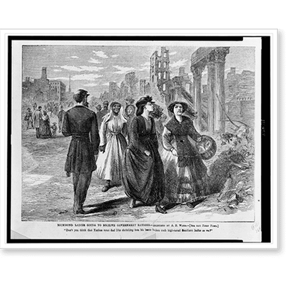 Historic Print, Richmond ladies going to receive government rations.sketched by A.R. Waud., 16" x 20"