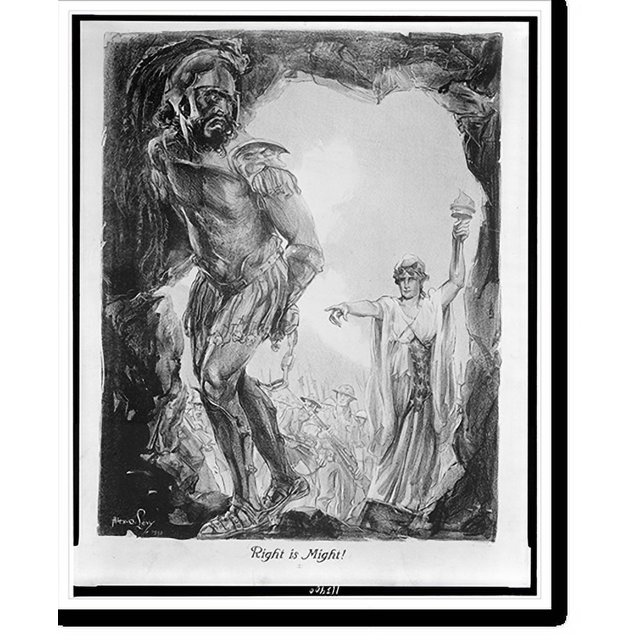 Historic Print, Right is might.Alex. O. Levy., 16" x 20"