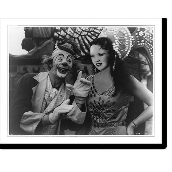 Historic Print, Ringling Brothers-Barnum and Bailey Circus. Polidor and Kathe. clown and young woman in costume, 16" x 20"