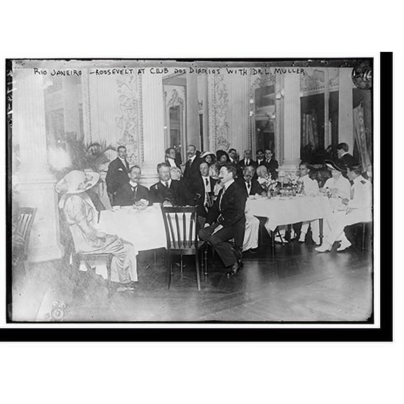 Historic Print, Rio Janeiro - T.R. at Club Dos Diarios with Dr. L. Muller, 18" x 24"