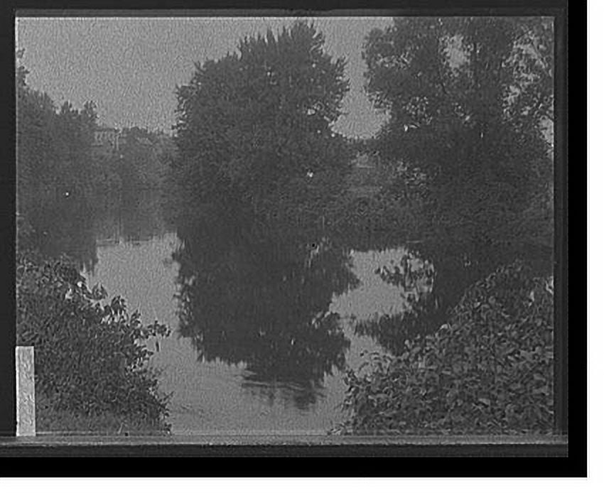 Historic Print, [River with buildings in background, probably the Huron