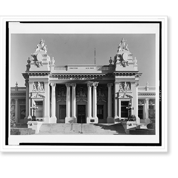 Historic Print, Riverside County Court House, Riverside, California, 18" x 24"