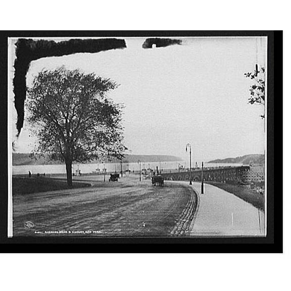 Historic Print, Riverside Drive & viaduct, New York, 16" x 20"
