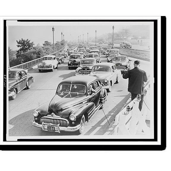 Historic Print, [Road construction delays traffic on West Side Highway, at 79th Street, New York City, during rush hour].World Telegram photo by Al Ravenna., 18" x 24"