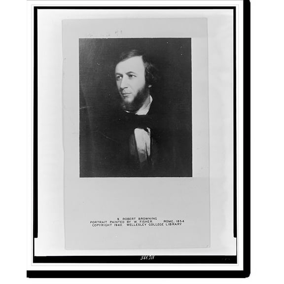 Historic Print, [Robert Browning, half-length portrait, facing left], 16" x 20"