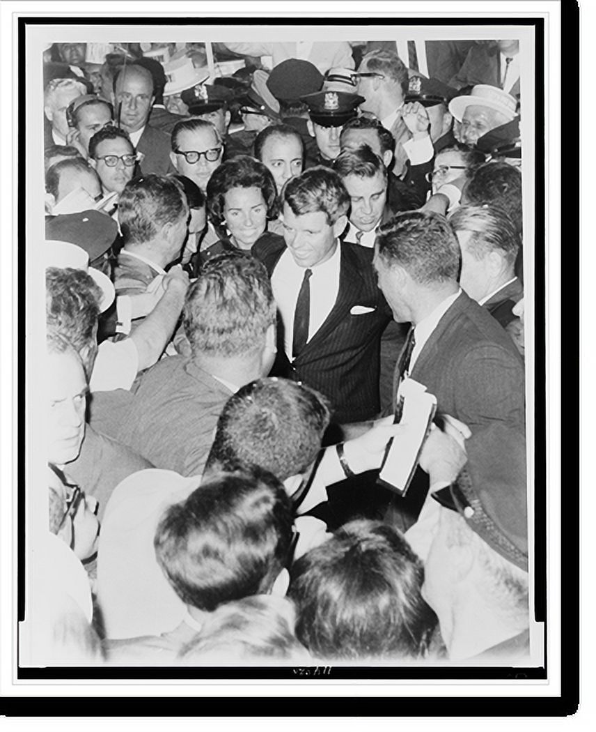 Historic Print, [Robert F. Kennedy with wife Ethel surrounded by