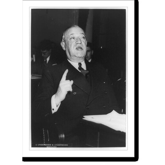 Historic Print, [Robert Ferdinand Wagner, half-length portrait, seated facing right, testifying before the Senate Finance Committee], 18" x 24"