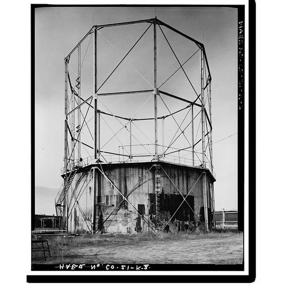Historic Print, Rocky Mountain Arsenal, East Gas Holder, December Seventh Avenue & D Street, Commerce City, Adams County, CO - 2, 18" x 24"